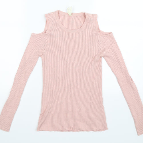 Young Dimension Girls Pink  Knit Pullover Jumper Size 11-12 Years