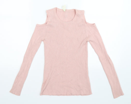 Young Dimension Girls Pink  Knit Pullover Jumper Size 11-12 Years