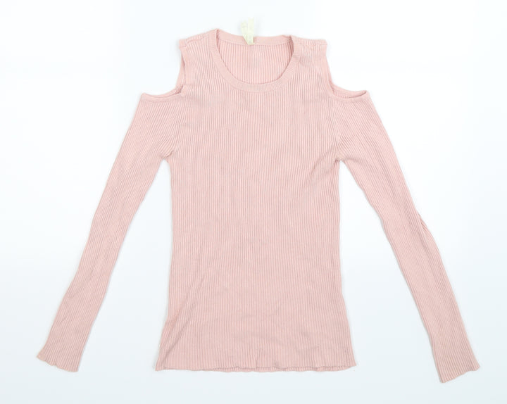 Young Dimension Girls Pink  Knit Pullover Jumper Size 11-12 Years