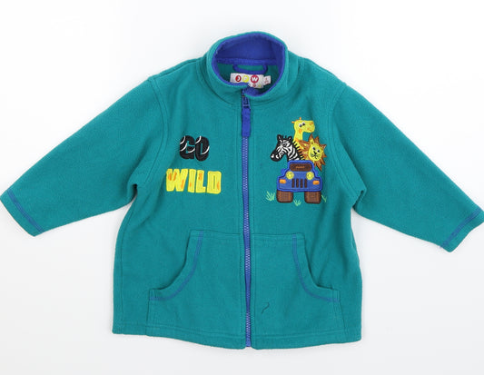 Front view of JPW boys’ green fleece jacket, size 2, years
