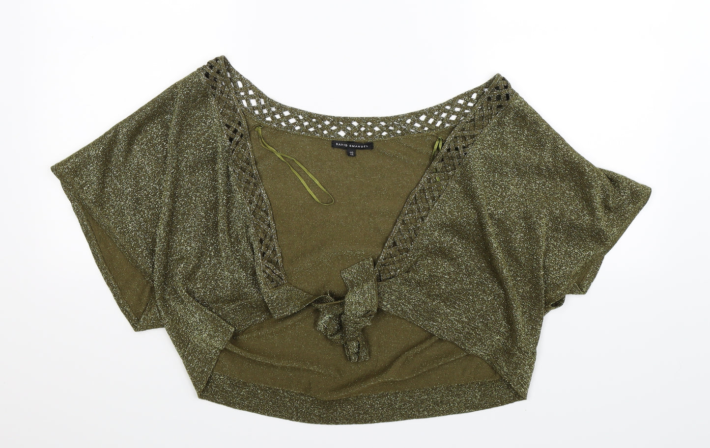 David Emanuel Womens Green  Knit Cardigan Jumper Size 22