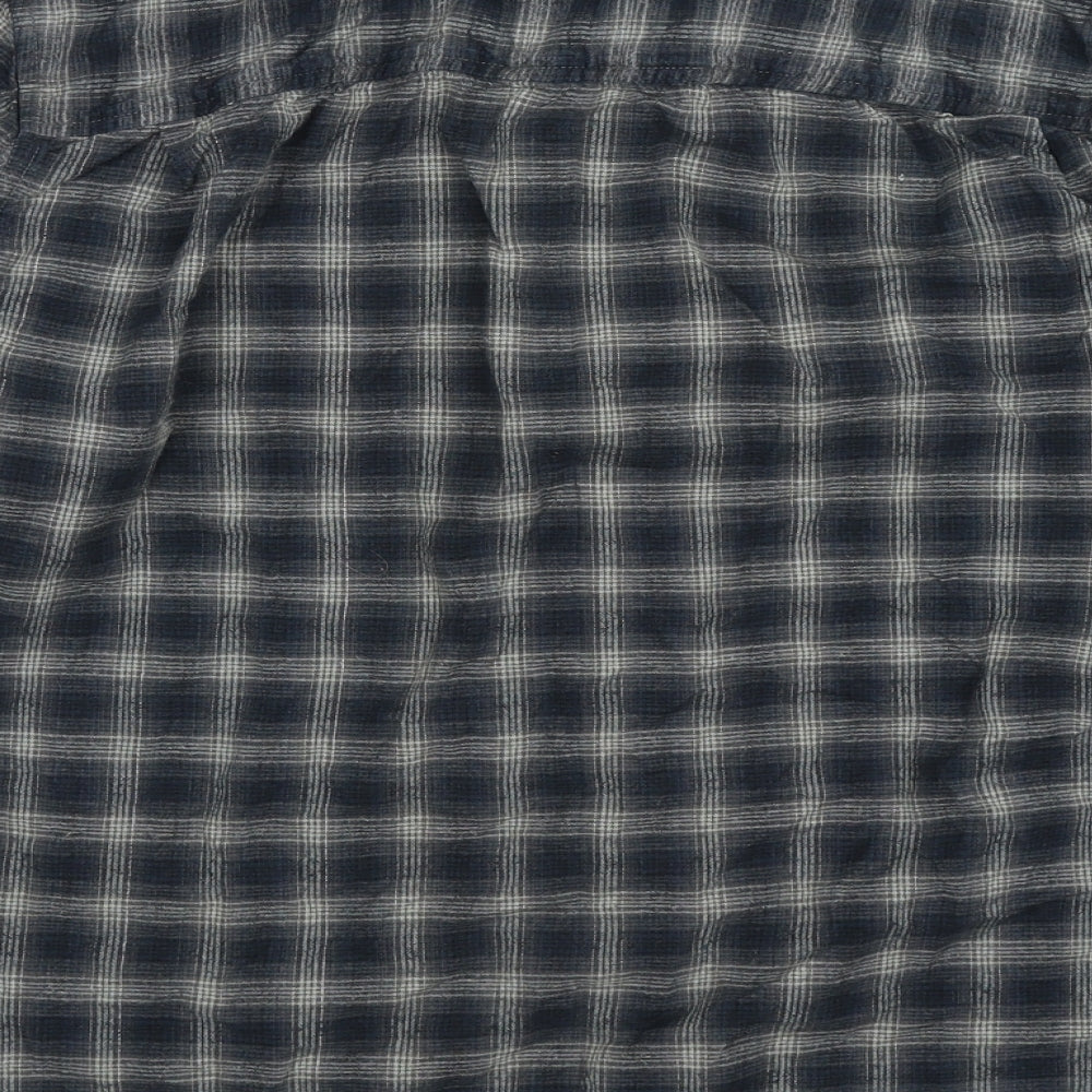 Krew Mens Blue Check   Button-Up Size M