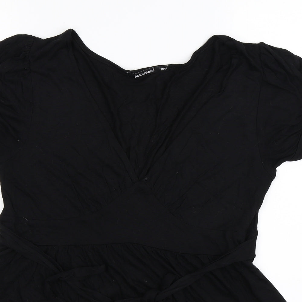 Atmosphere Womens Black   Basic T-Shirt Size 16