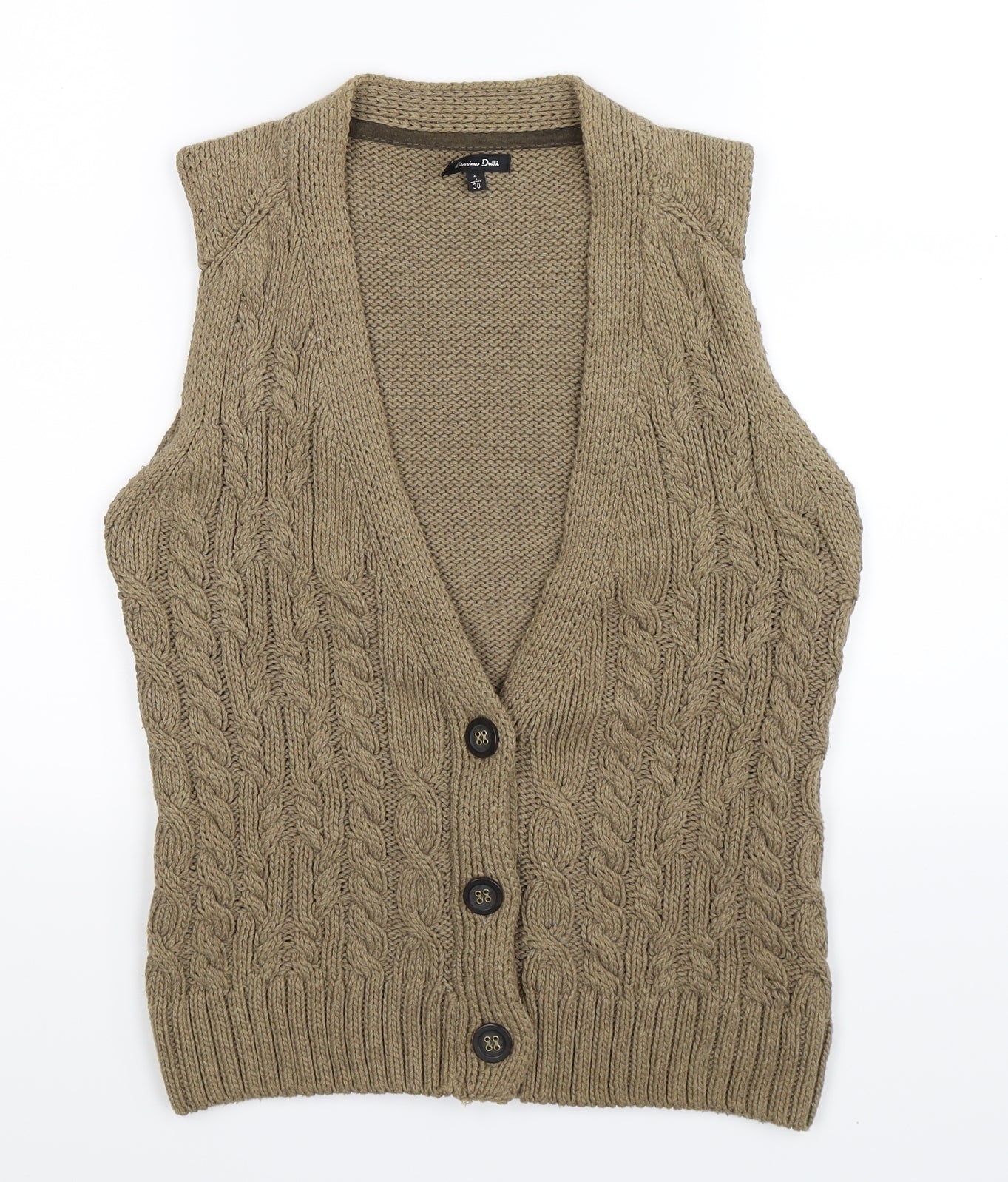 Massimo Dutti Womens Beige  Knit Vest Jumper Size S