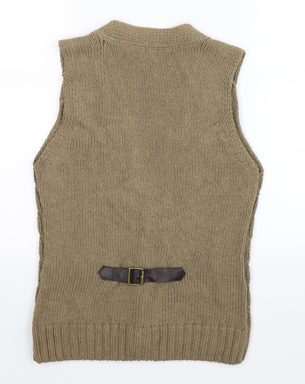 Massimo Dutti Womens Beige  Knit Vest Jumper Size S