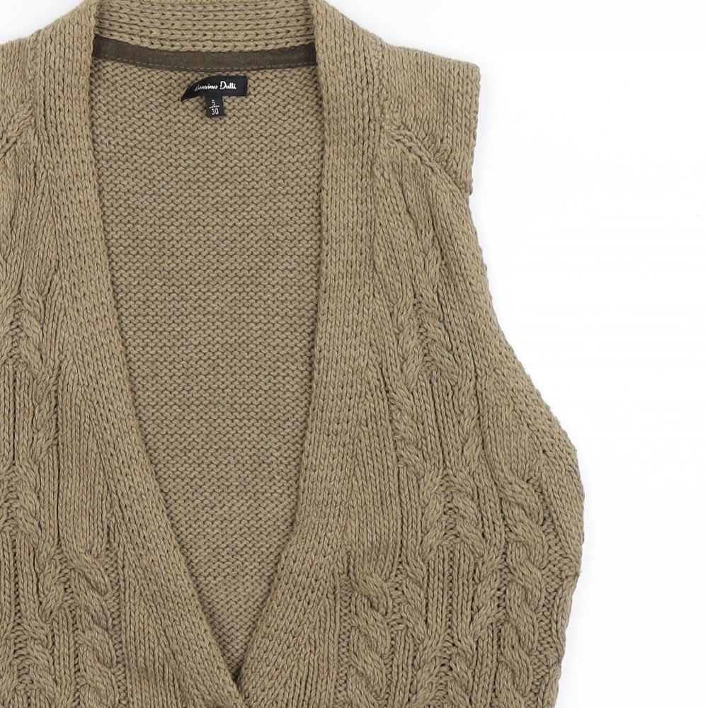 Massimo Dutti Womens Beige  Knit Vest Jumper Size S