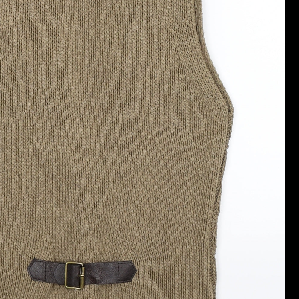 Massimo Dutti Womens Beige  Knit Vest Jumper Size S