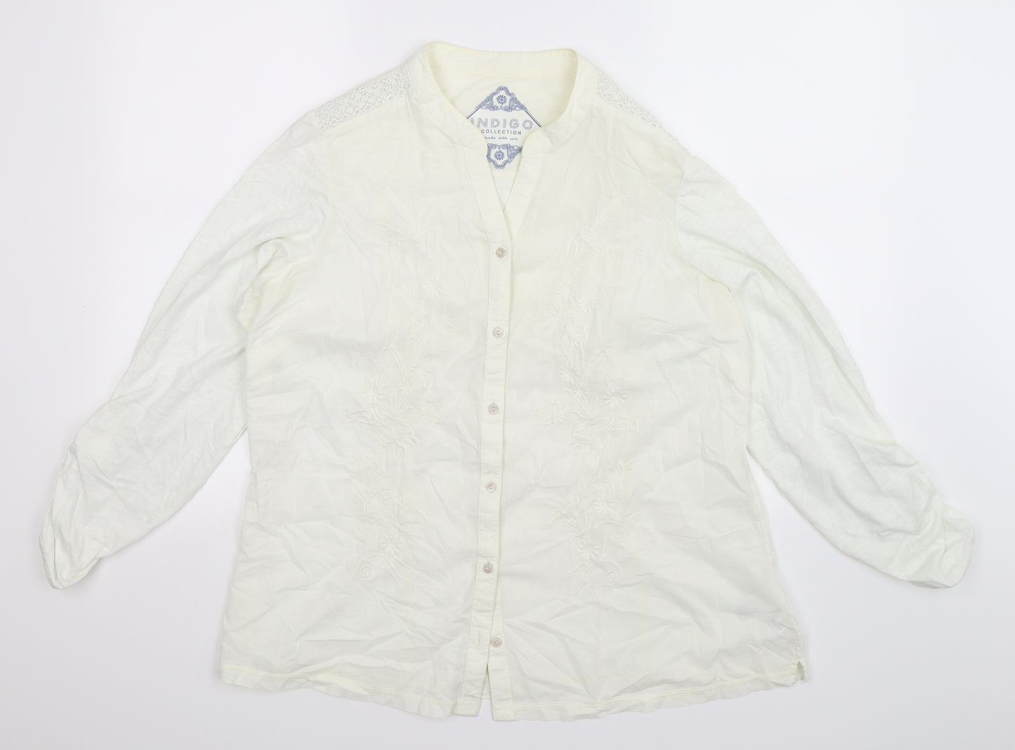 Marks and Spencer Womens White   Basic Button-Up Size 18