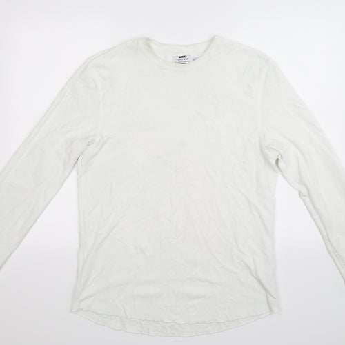 Topman Mens White   Pullover Sweatshirt Size L