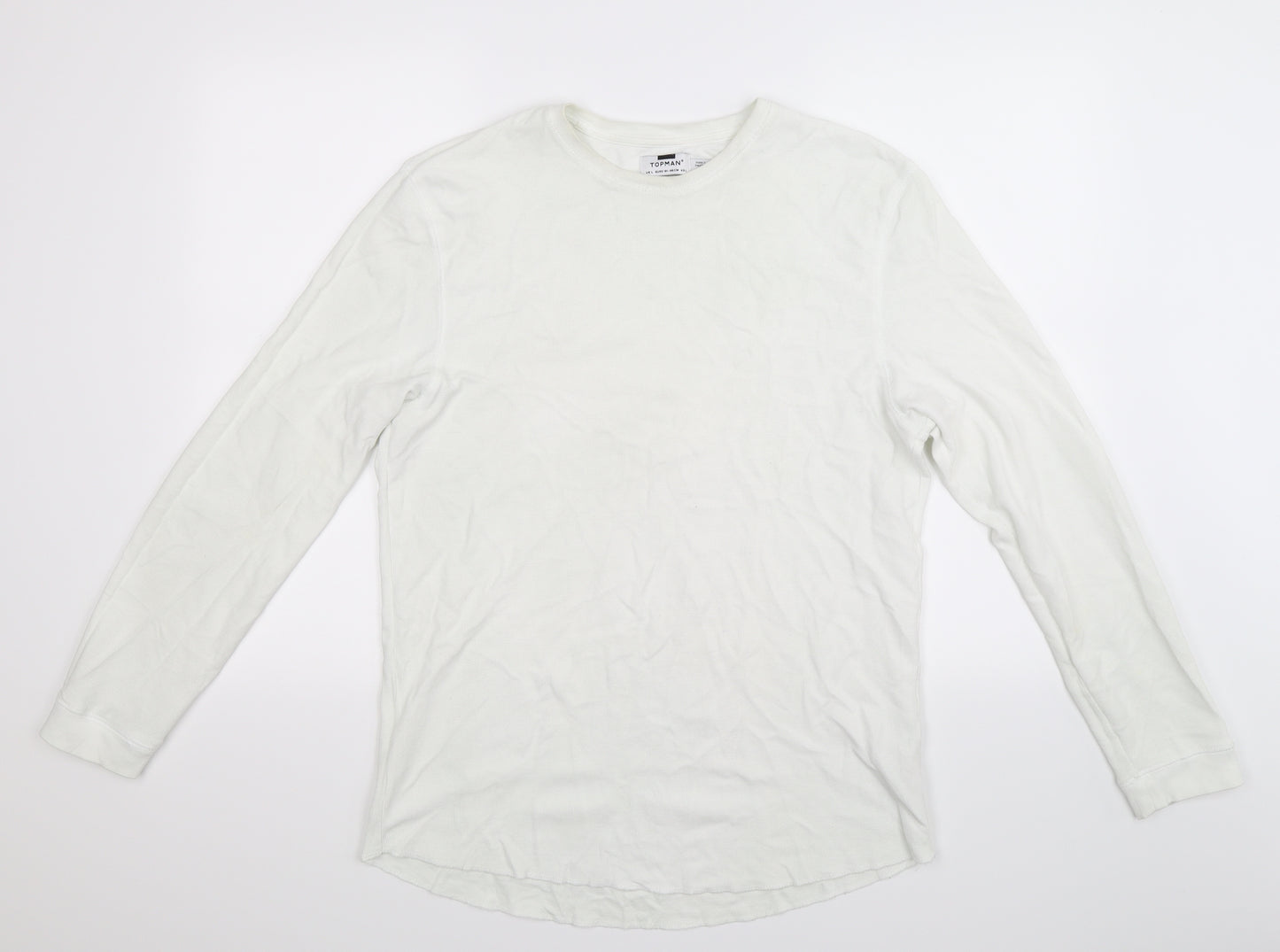 Topman Mens White   Pullover Sweatshirt Size L
