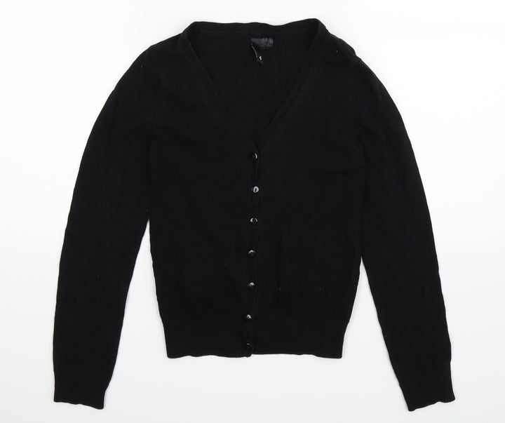 Divided Womens Black Knit Cardigan Jumper Size 4