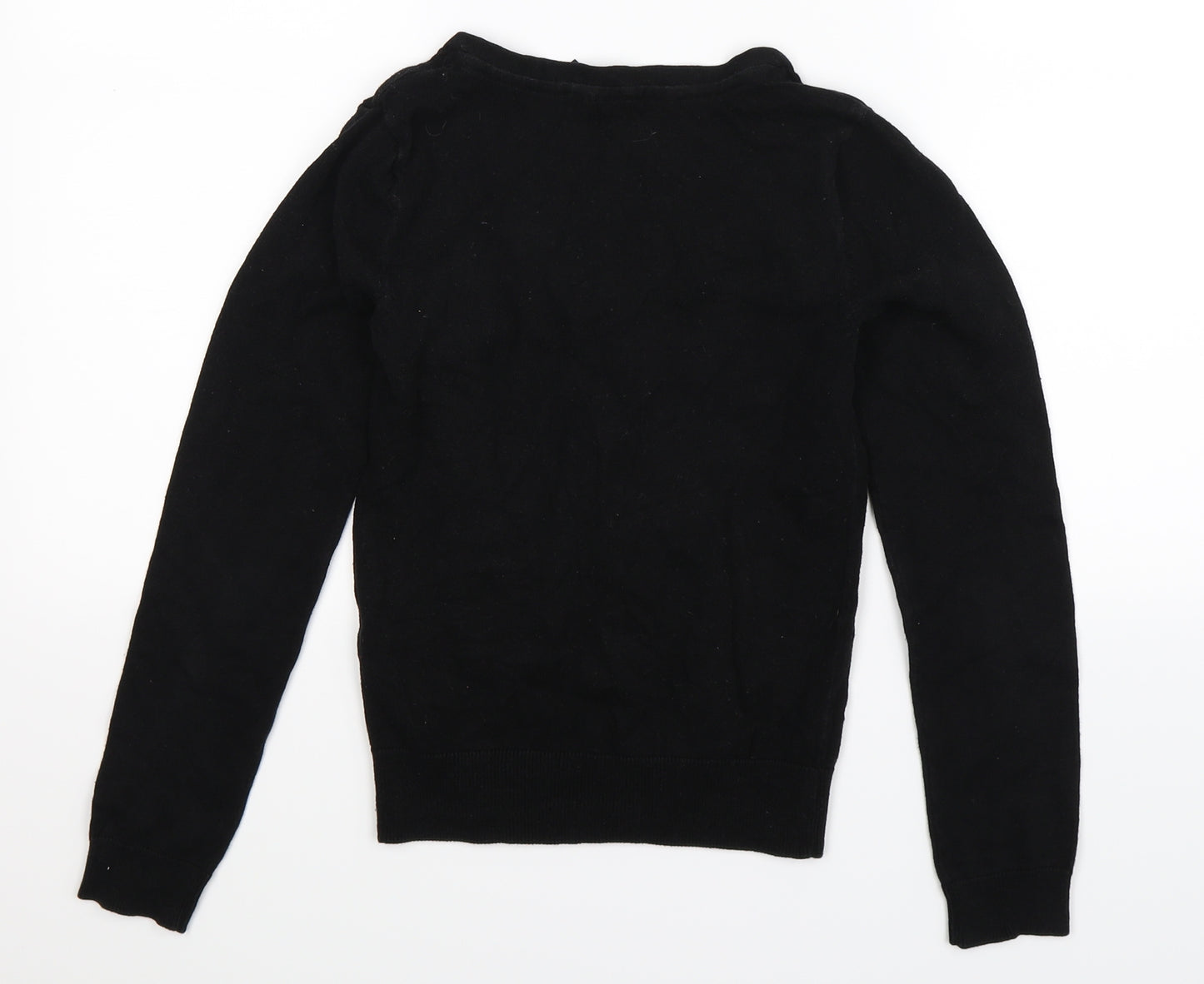 Divided Womens Black  Knit Cardigan Jumper Size 4