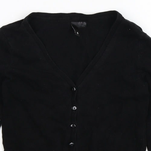 Divided Womens Black  Knit Cardigan Jumper Size 4