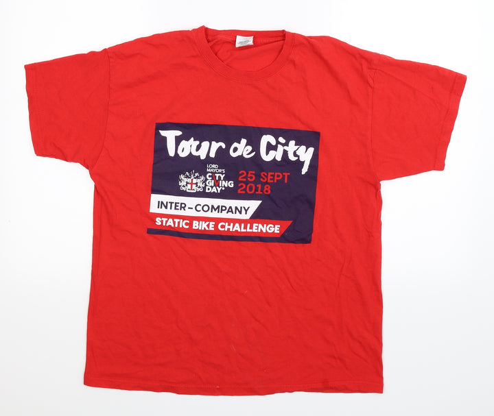 Fruit of the Loom Mens Red T-Shirt Size L