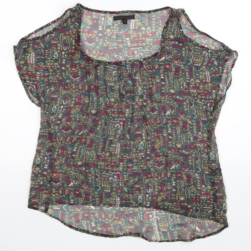 Lucca Couture Womens Grey  Satin Basic Blouse Size S