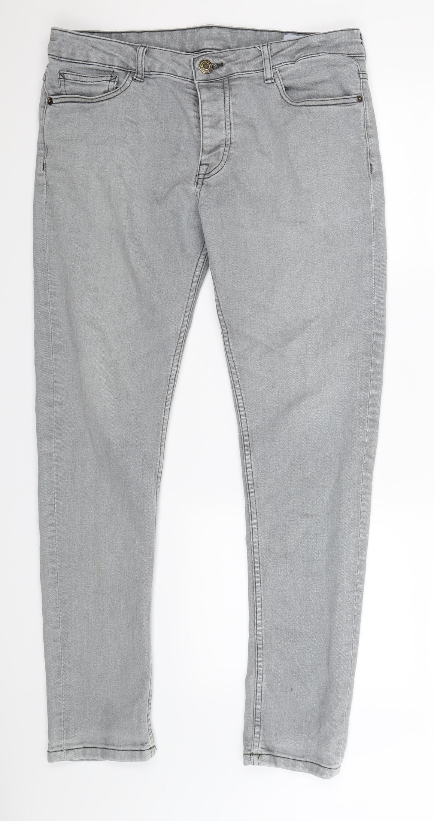 Denim Co Mens Grey  Denim Skinny Jeans Size 34 L32 in