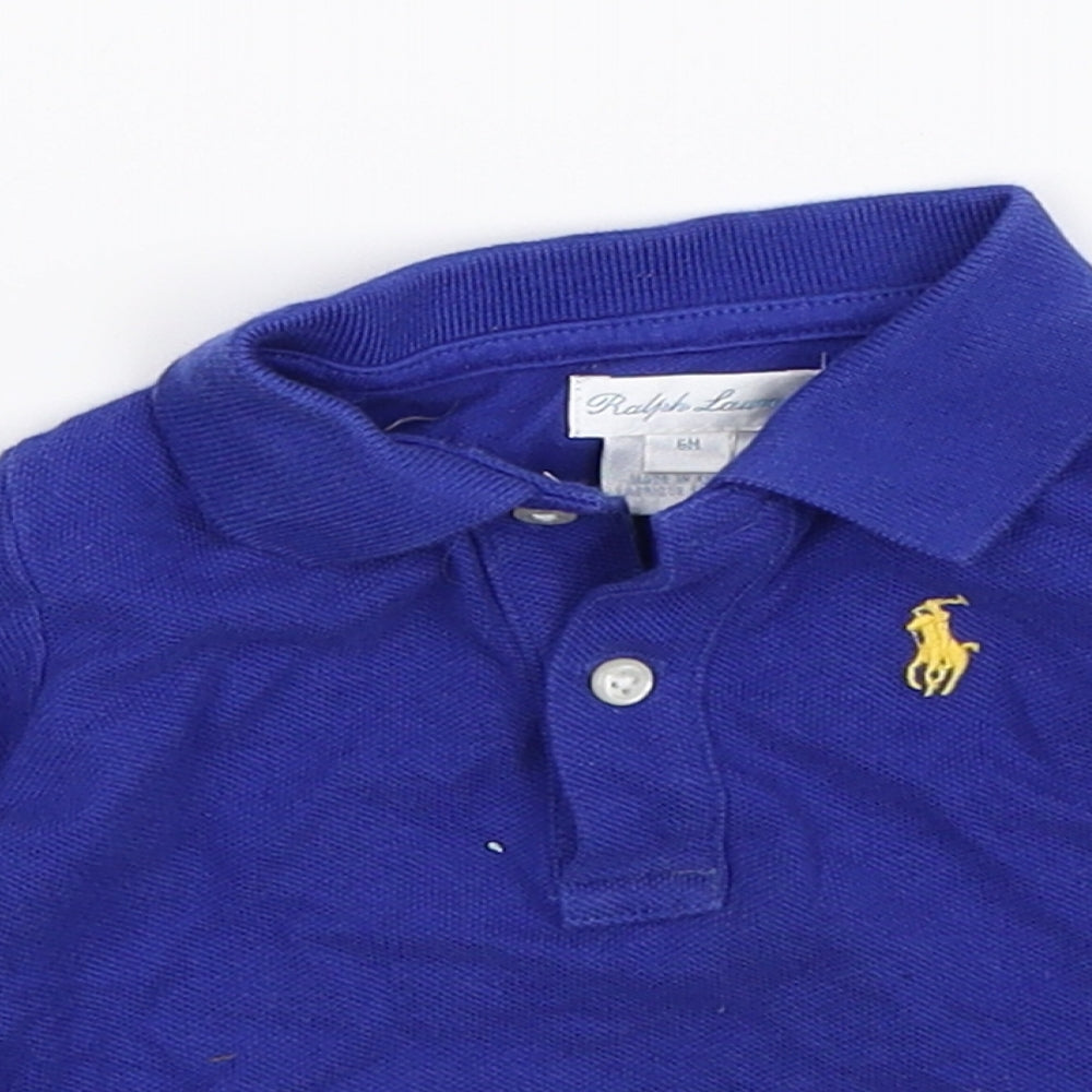 Ralph Lauren Boys Blue   Basic Polo Size 6-9 Months