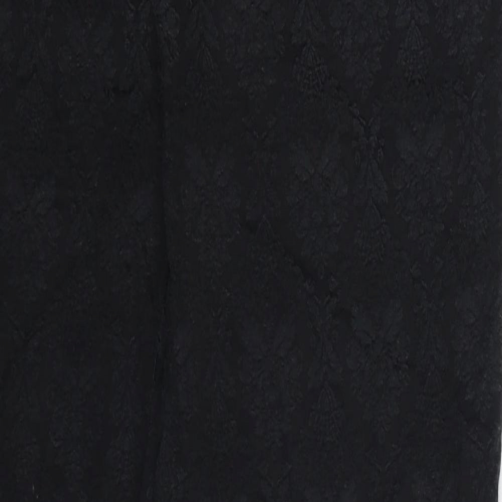 Zara Womens Black Floral  Trousers  Size L L26 in