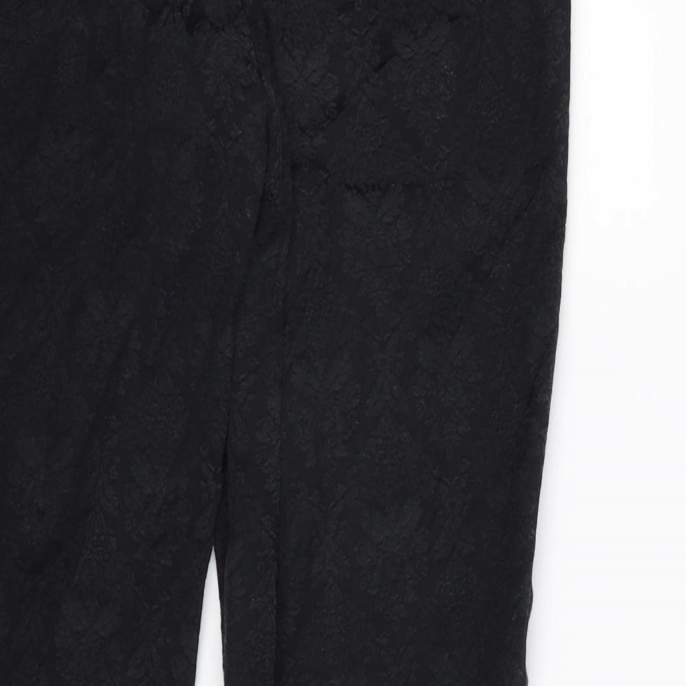 Zara Womens Black Floral  Trousers  Size L L26 in