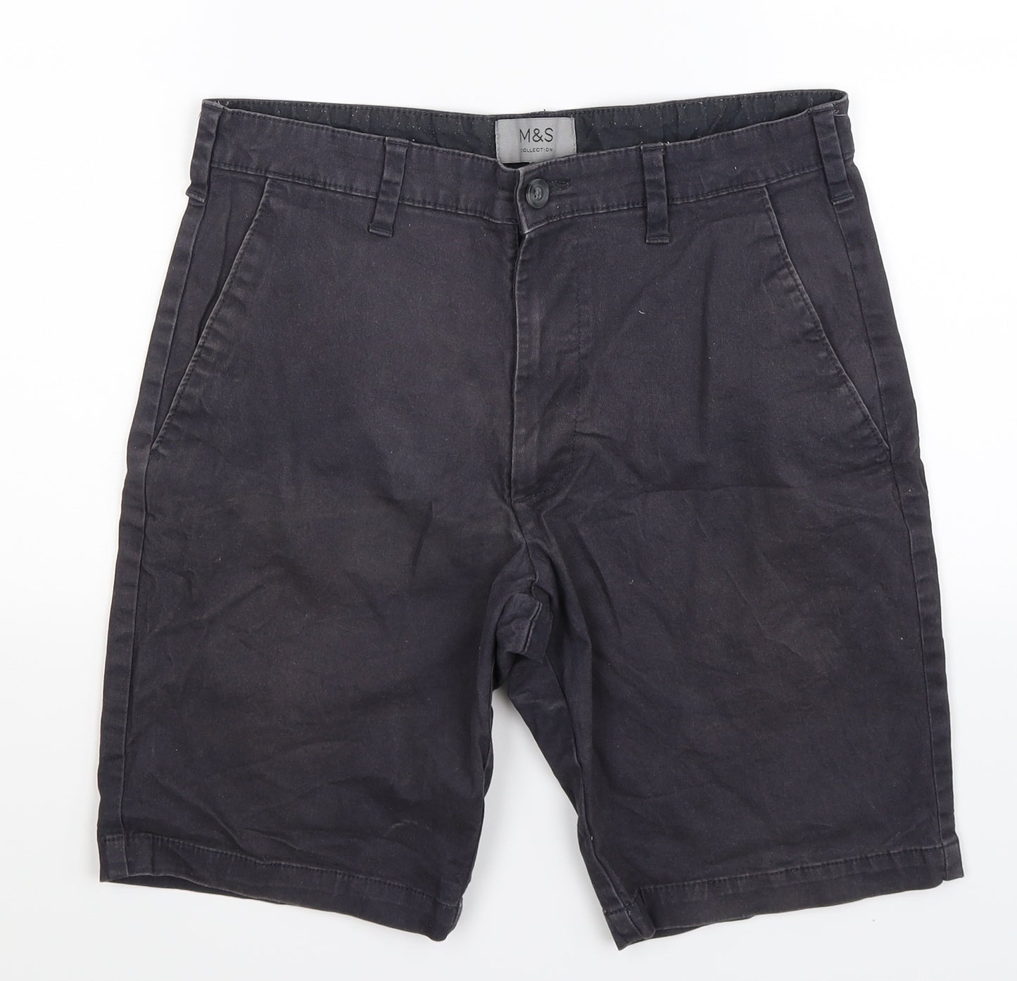 Marks and Spencer Mens Grey   Chino Shorts Size 30