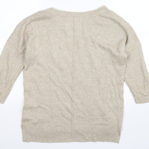 H&M Womens Beige  Knit Pullover Jumper Size XS