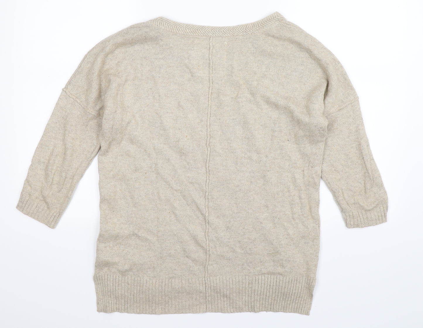 H&M Womens Beige  Knit Pullover Jumper Size XS