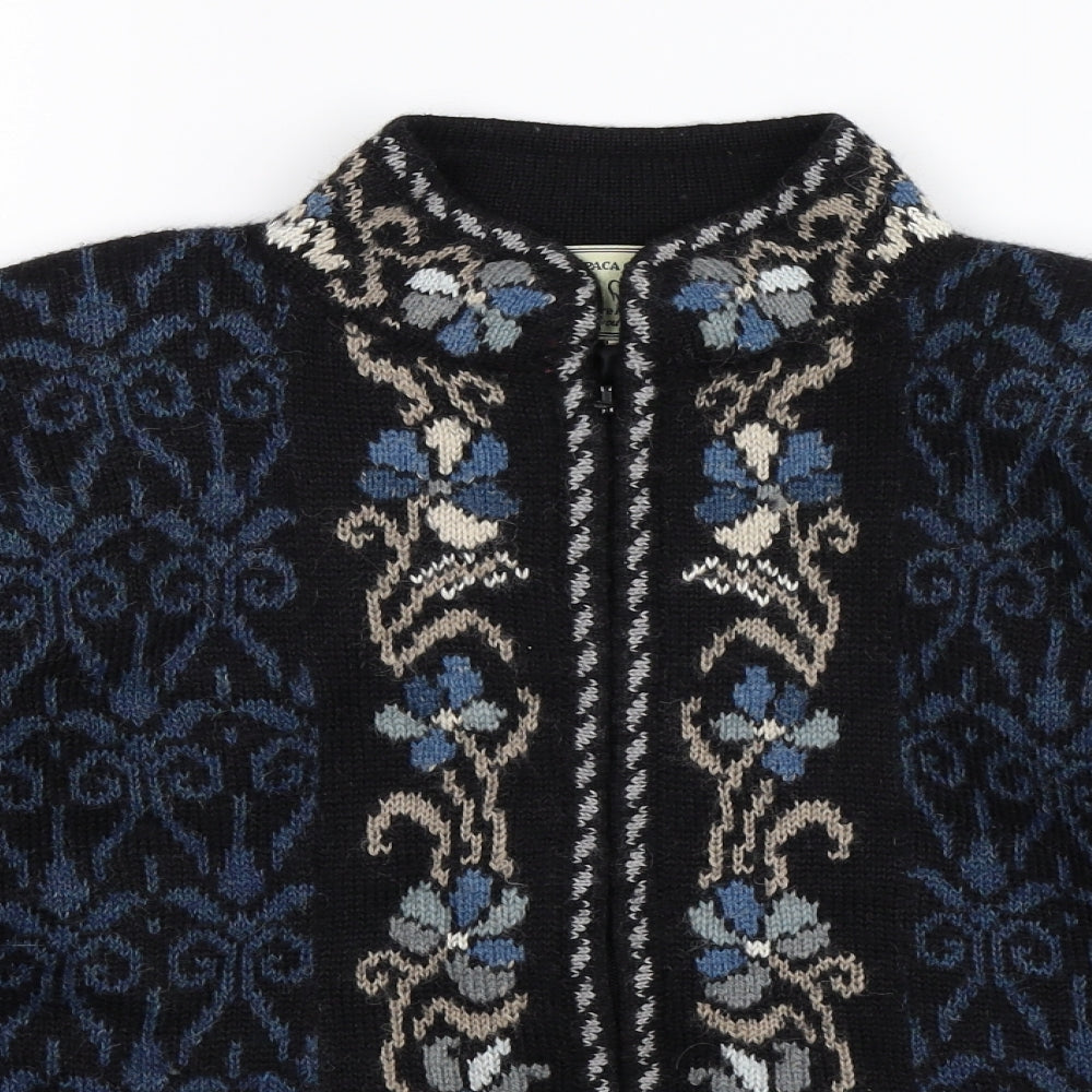 The Alpaca Collection Womens Multicoloured Geometric Knit Cardigan Jumper Size L