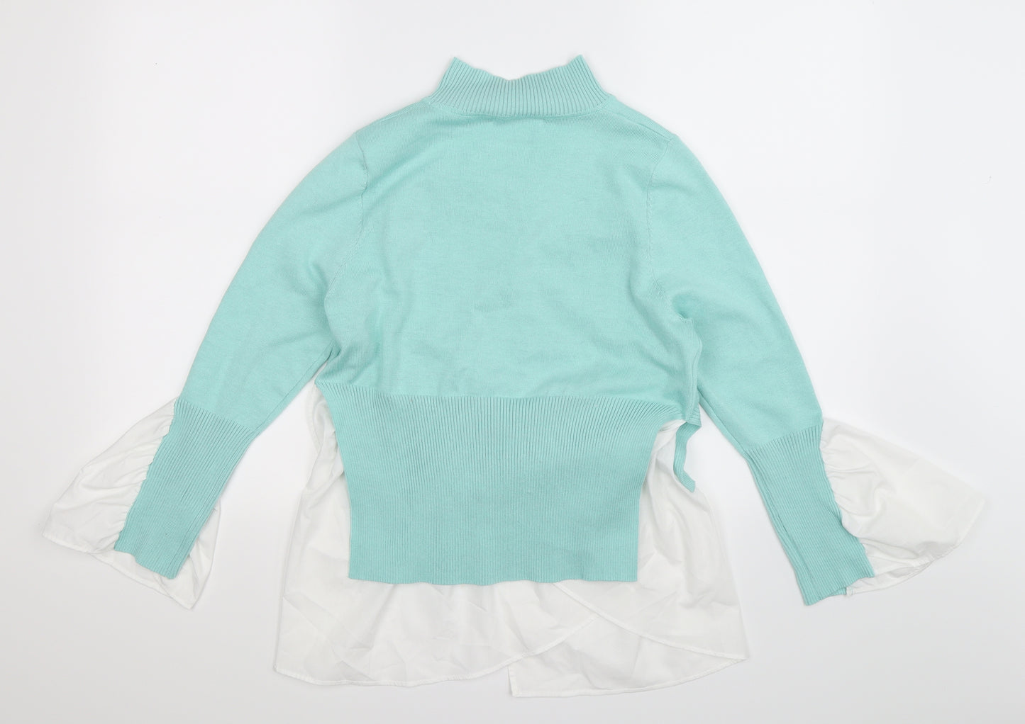 V Code Womens Green  Knit Pullover Jumper Size M