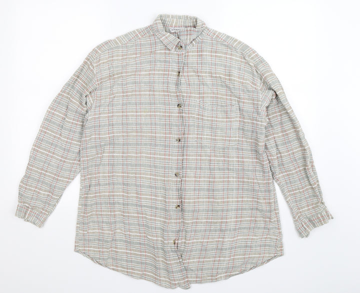 Sasperilla Womens Multicoloured Check Basic Button-Up Size M