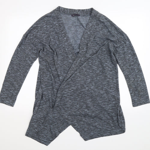 Marks and Spencer Womens Blue Striped  Cardigan Jumper Size 14