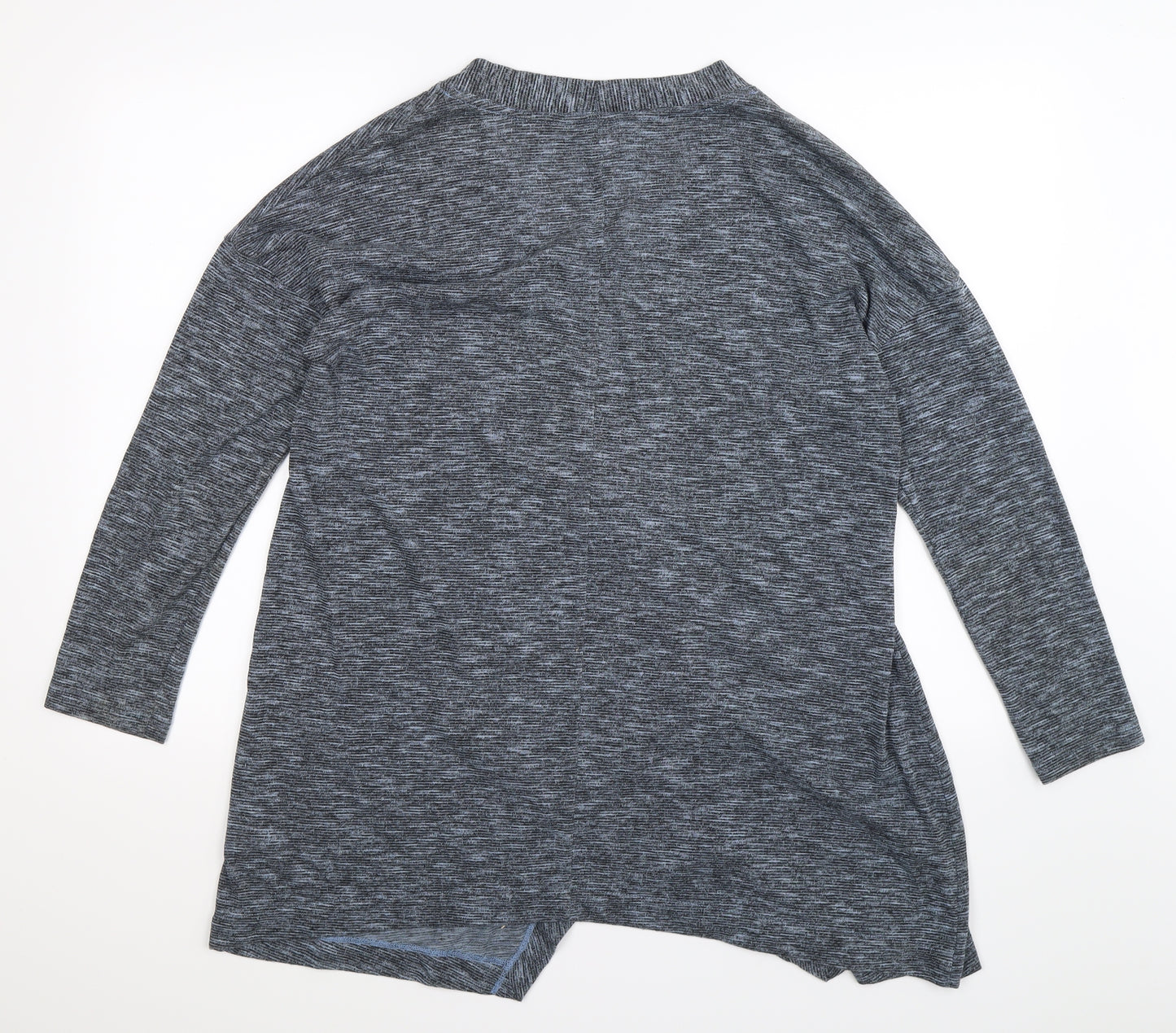Marks and Spencer Womens Blue Striped  Cardigan Jumper Size 14