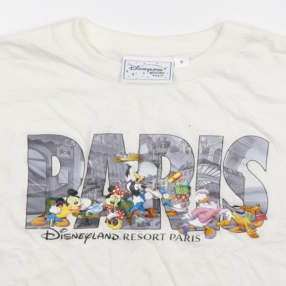 Disneyland Paris Boys White   Basic T-Shirt Size 6 Years