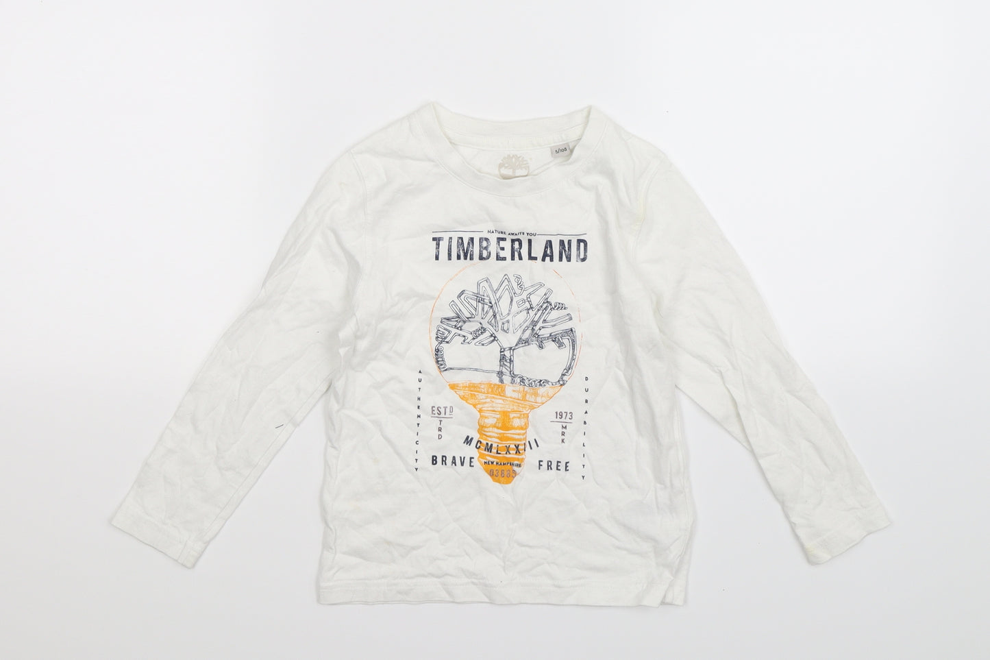 Timberland Boys White   Basic T-Shirt Size 5 Years