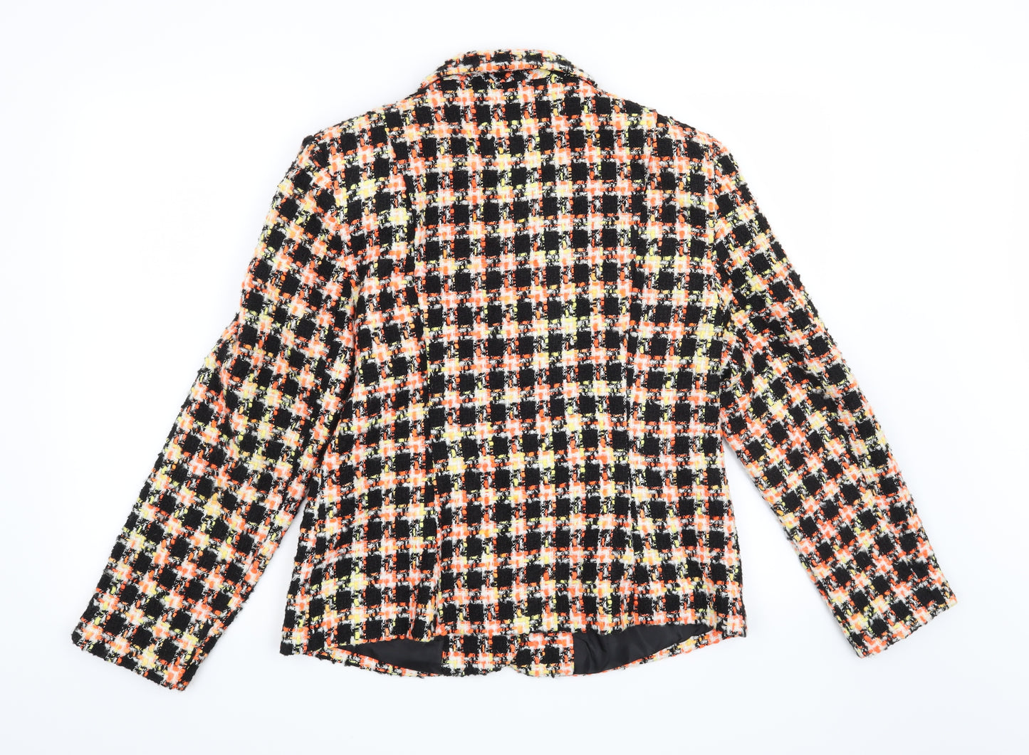 Preworn Womens Black Check  Jacket Blazer Size 14