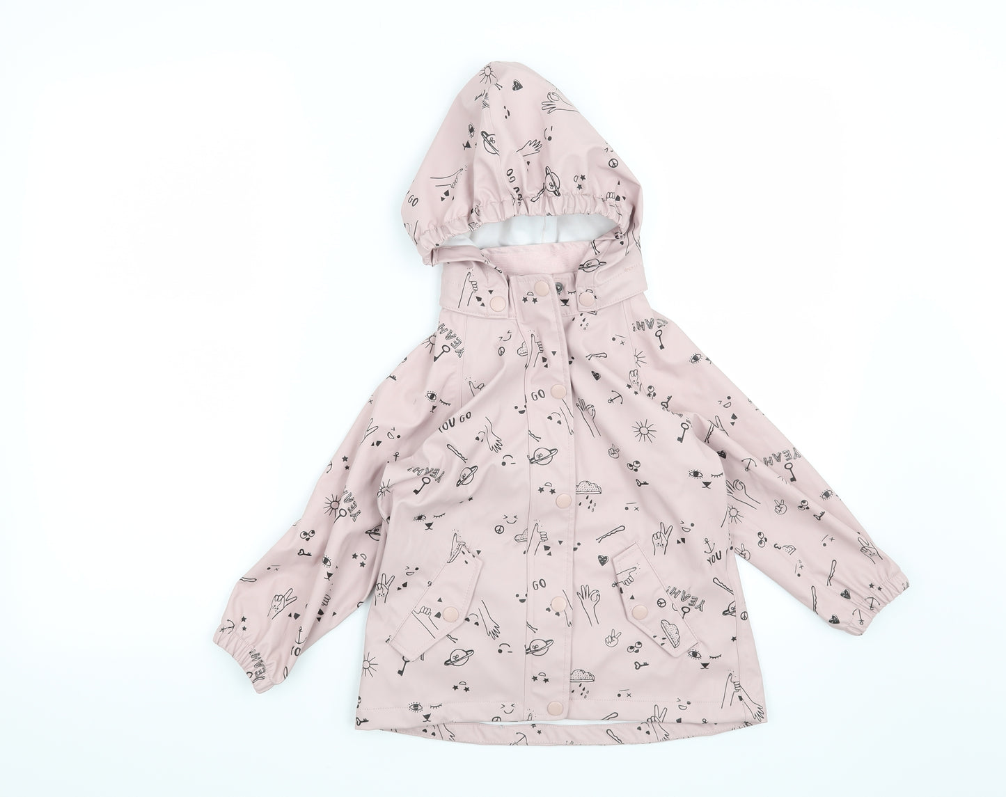 H&M Girls Pink   Overcoat Coat Size 3-4 Years