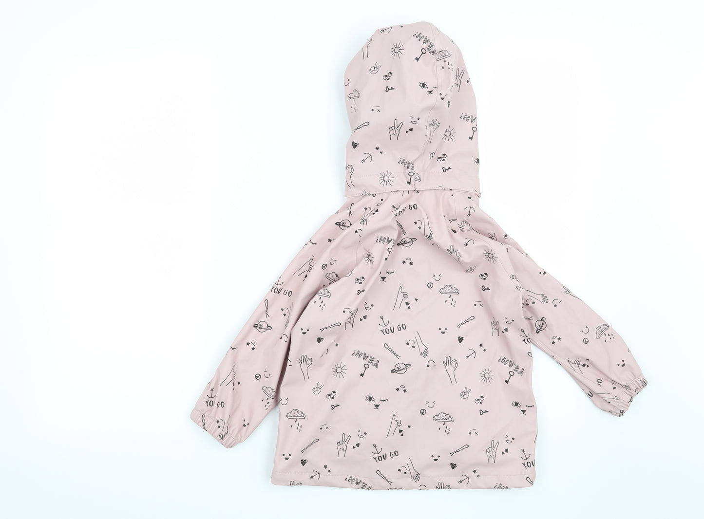 H&M Girls Pink   Overcoat Coat Size 3-4 Years