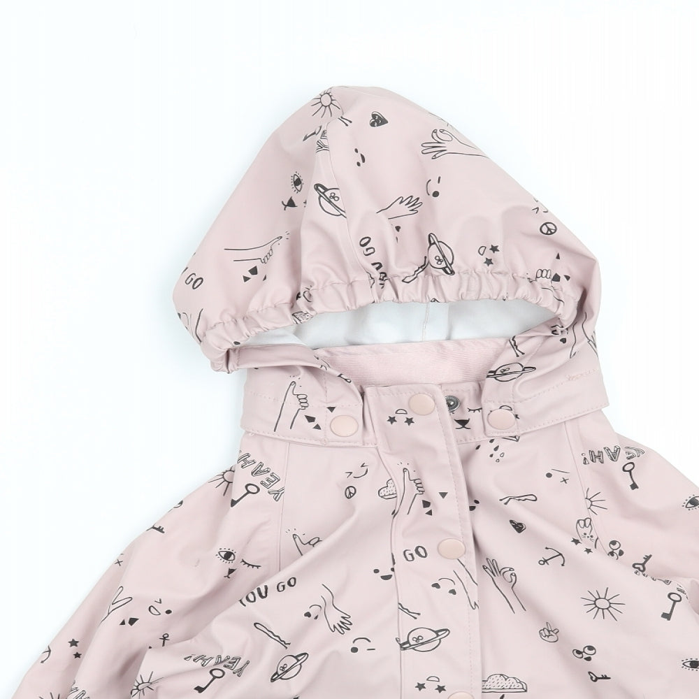 H&M Girls Pink   Overcoat Coat Size 3-4 Years