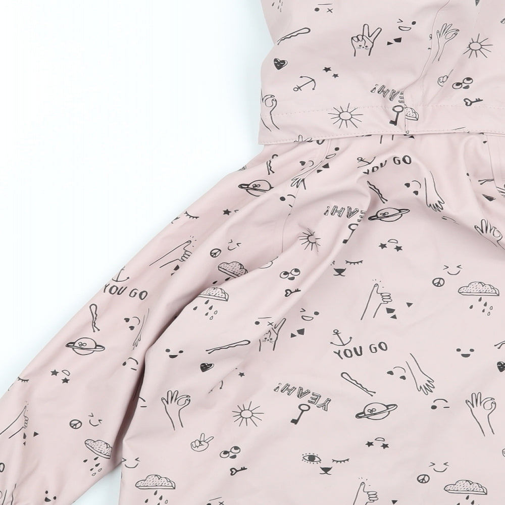 H&M Girls Pink   Overcoat Coat Size 3-4 Years