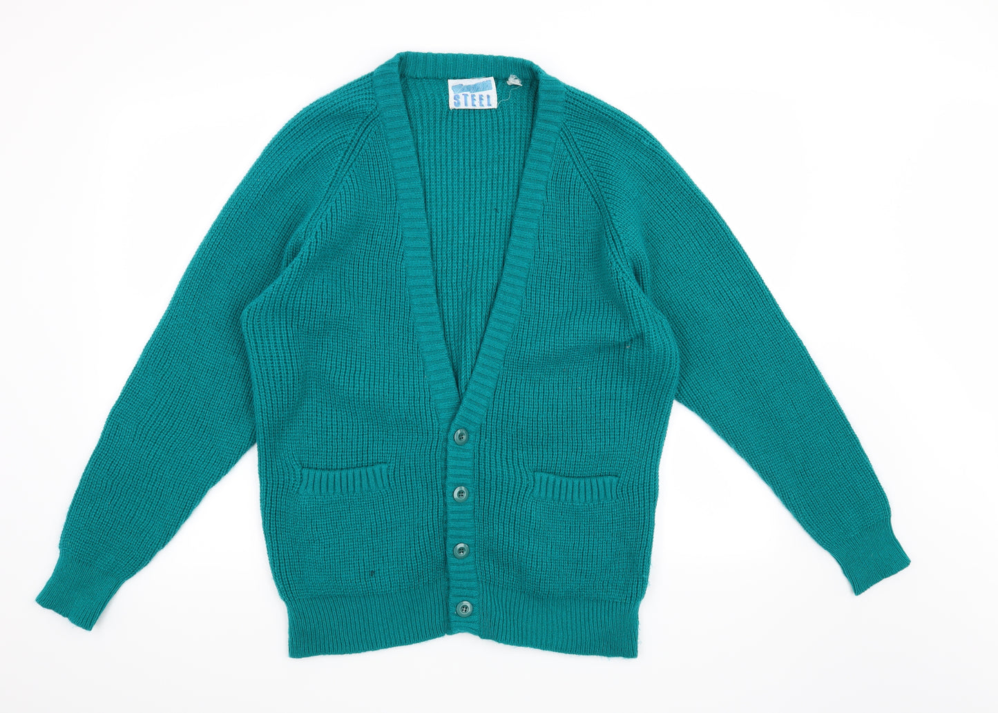 Steel Womens Green   Cardigan Jumper Size M