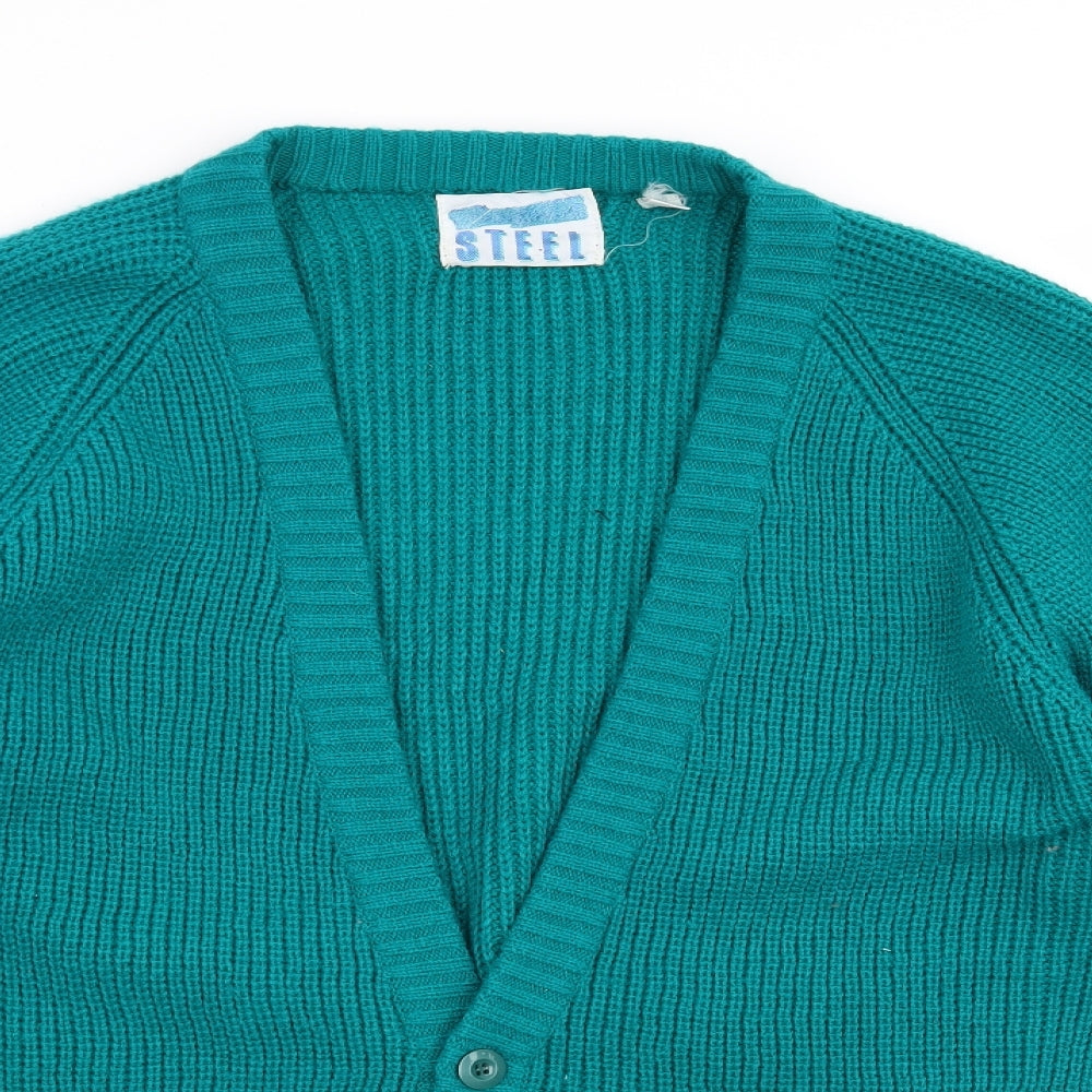 Steel Womens Green   Cardigan Jumper Size M