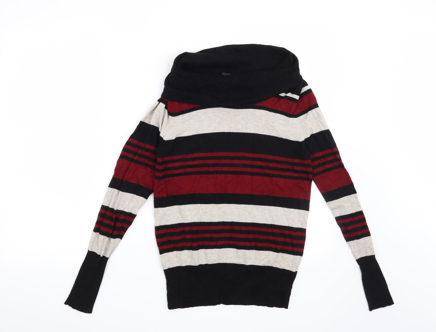 Marks and Spencer Womens Black Striped  Pullover Jumper Size 10