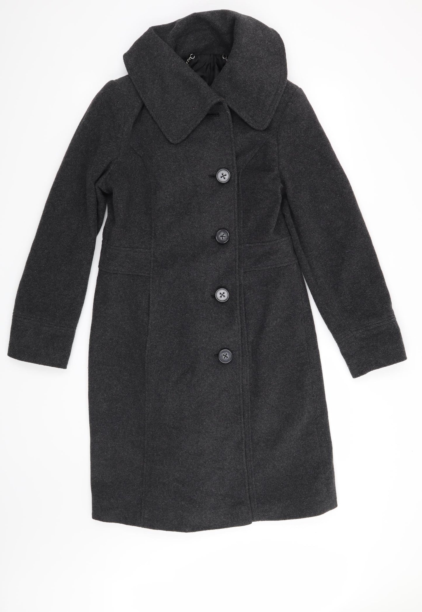 Laura Ashley Womens Grey   Overcoat Coat Size 12