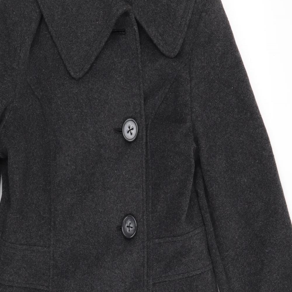 Laura Ashley Womens Grey   Overcoat Coat Size 12