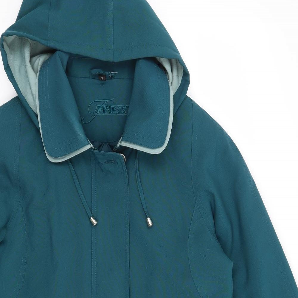 Finesse Womens Green   Overcoat Coat Size 10