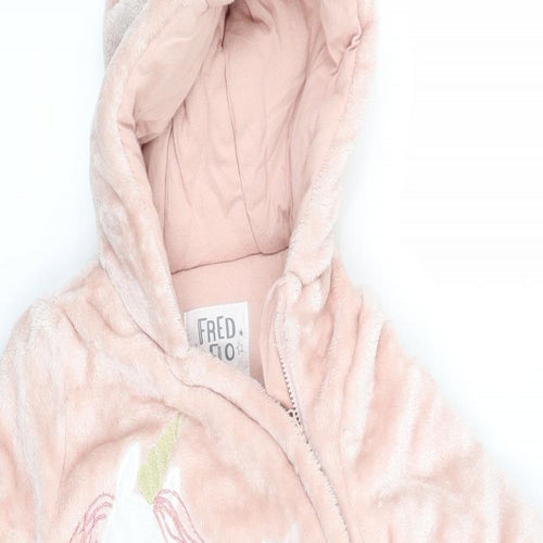 Fred & Flo Girls Pink   Overcoat Snowsuit Size 3-6 Months  - Unicorn