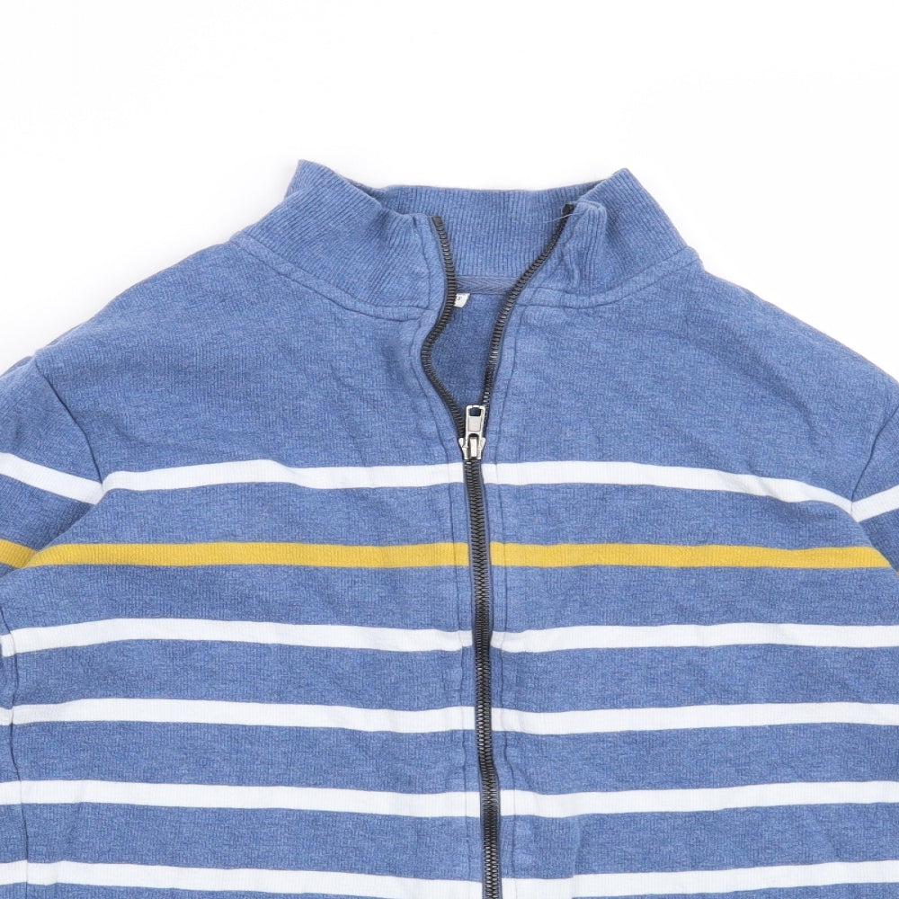 Marks and Spencer Boys Blue Striped  Full Zip Sweatshirt Size 13-14 Years