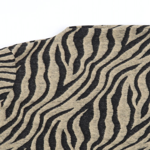 Marks and Spencer Womens Beige Animal Print  Pullover Jumper Size 20