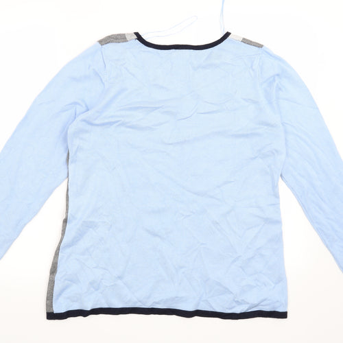 Anna Rose Womens Blue Striped  Pullover Jumper Size XL