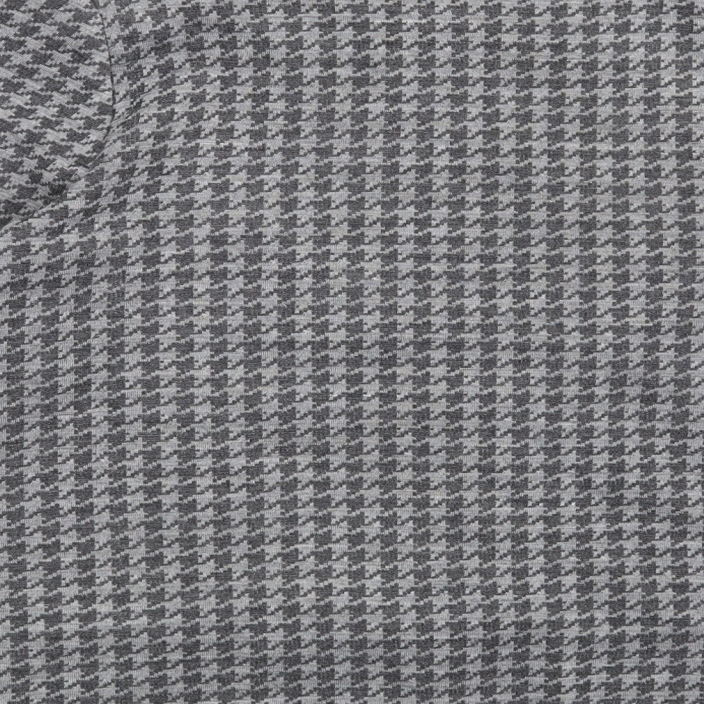 Bonmarché Womens Grey Houndstooth  Cardigan Jumper Size 12