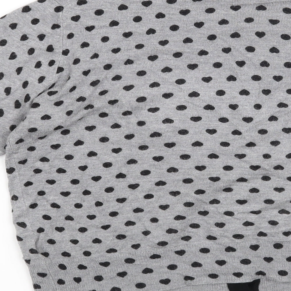 Marks and Spencer Womens Grey   Cardigan Jumper Size 14  - Hearts